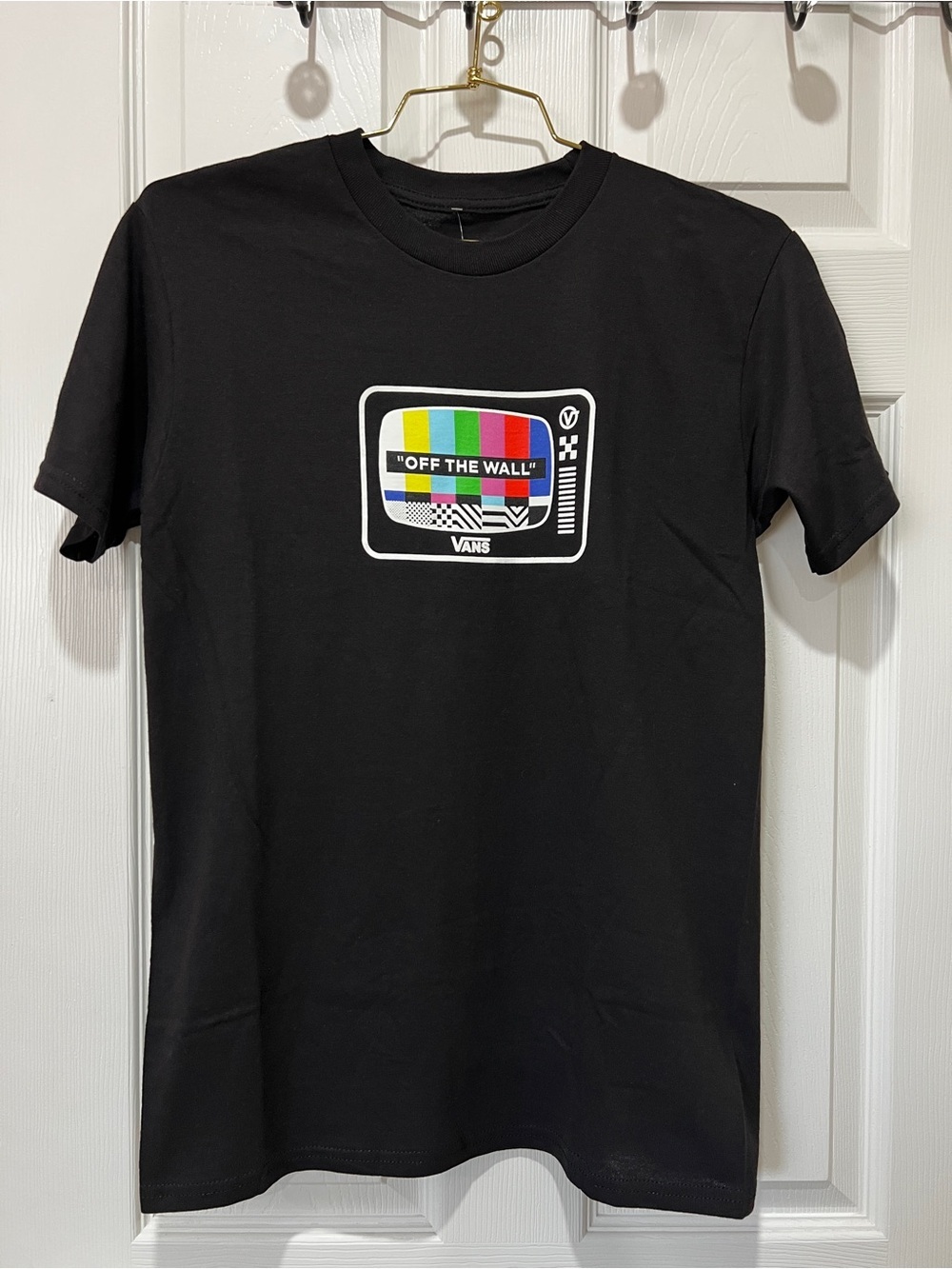Vans Off The Air Tee Cotton Size Small Black Short Sleeve